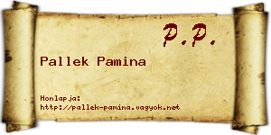 Pallek Pamina névjegykártya